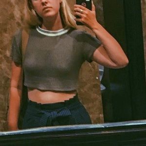 Olive green crop top